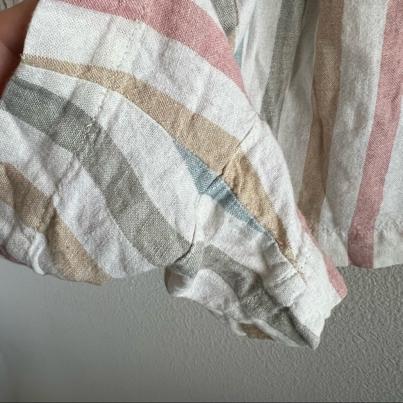 GAP Pastel Striped Linen Paperbag Waist Shorts 8 Tall - Picture 9 of 10